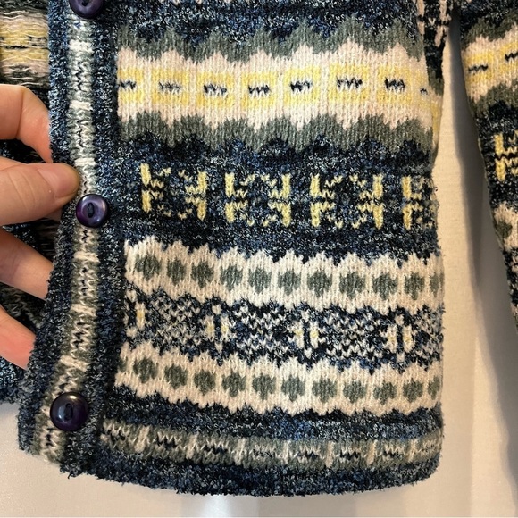 Christopher & Banks Knit Fair Isle Nordic Retro Cardigan - Size Medium - Picture 4 of 10